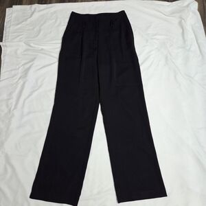 Vero Moda Black High Waisted Wide Leg Pleated Trousers Size 6